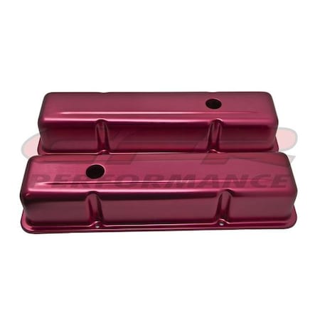 Cfr Performance CFR HZ-8115-RED Aluminum Stamped Tall Valve Covers Chevy Small Block 283-350 - Anodized Red HZ-8115-RED